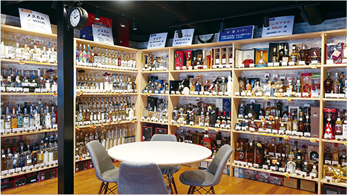 熟成テキーラ・メスカル・ソトル等の展示